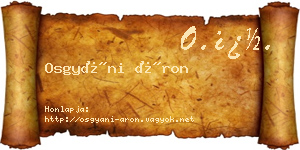 Osgyáni Áron névjegykártya