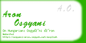 aron osgyani business card